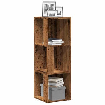 vidaXL Hoekkast 33x33x100 cm bewerkt hout oud houtkleurig, Verzenden, Nieuw