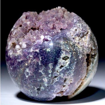 Sphère premium en agate raisin botryoïdale avec céldonite -
