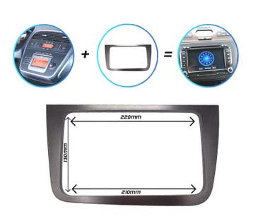 Facade Autoradio 2-Din Gris Pour Seat Altea Toledo, Auto diversen, Autoradio's, Verzenden, Nieuw