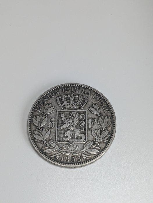 België. Leopold I. 5 Francs 1853 (Zonder minimumprijs), Timbres & Monnaies, Monnaies | Pays-Bas