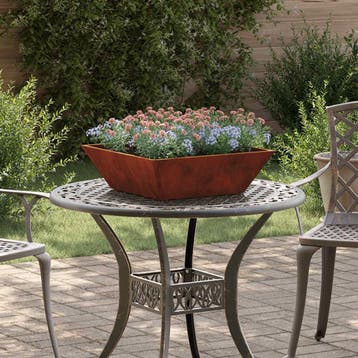 vidaXL Plantenbak Roestkleurig 50 x 50 x 15 cm weervast, Tuin en Terras, Verzenden, Nieuw