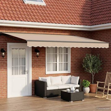 vidaXL Elektrisch Uitschuifbare Zonneluifel Beige en, Verzenden, Nieuw