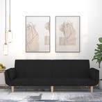 vidaXL Slaapbank / zetel 2-zits met 2 kussens stof zwart, Verzenden