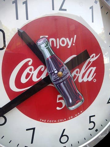 Klok - Metaal - 1960-1970 - Horloge vintage Coca-Cola