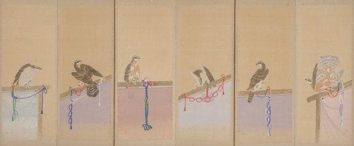 Kamerscherm - Papier, Zijde - Japan - late Edo-periode –, Antiek en Kunst, Antiek | Overige Antiek