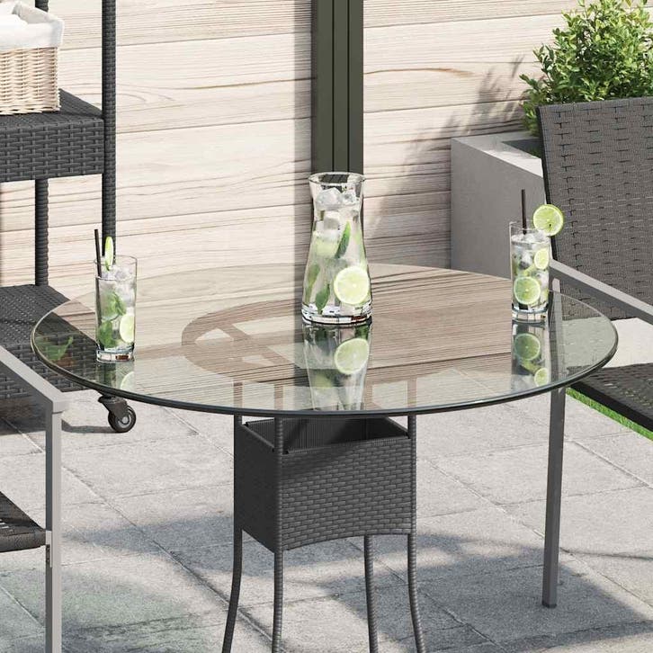 vidaXL Tafelblad van gehard glas 80 cm rond, Maison & Meubles, Pièces pour table, Envoi