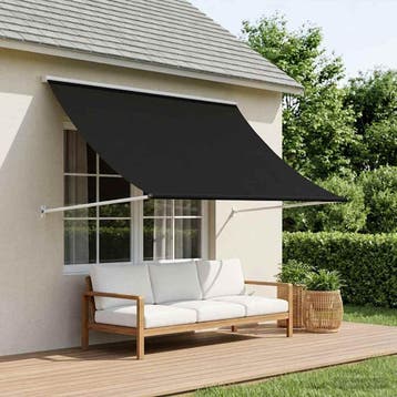 vidaXL Zonnescherm Zwart 350 x 150 cm, Tuin en Terras, Zonneschermen, Verzenden, Nieuw