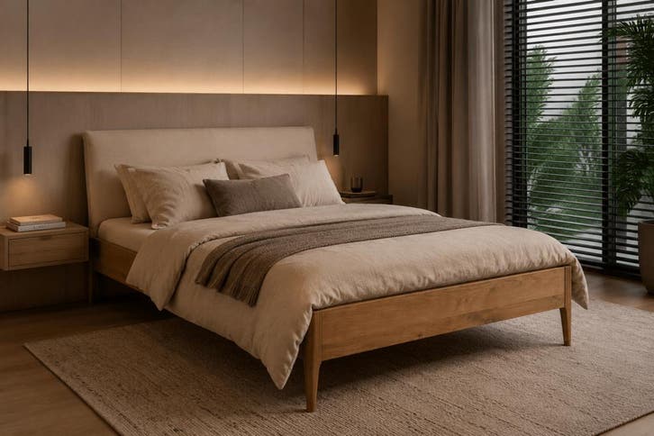 Van Schaik Svenn Massief Houten Bed - 200 x 220, Huis en Inrichting, Slaapkamer | Bedden