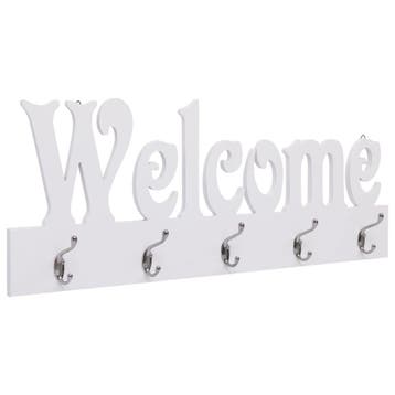 vidaXL Wandkapstok WELCOME 74x29,5 cm wit, Verzenden
