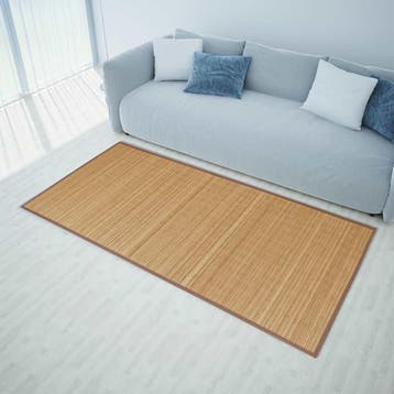 vidaXL Tapijt rechthoekig 80x200 cm bamboe bruin, Verzenden, Nieuw