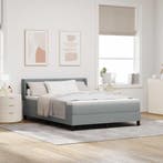 vidaXL Boxspring bed met hoofdeinde Lichtgrijs 190 x 140 cm, Verzenden, Nieuw