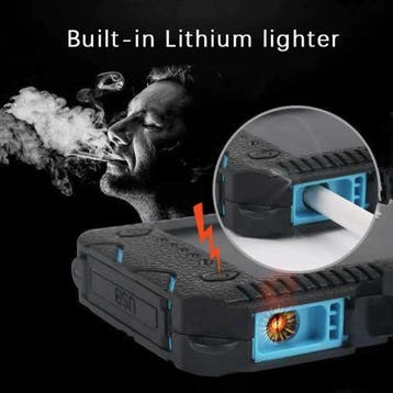 Solar Powerbank met 2 Poorten 80.000mAh - Ingebouwde Zaklamp, Verzenden