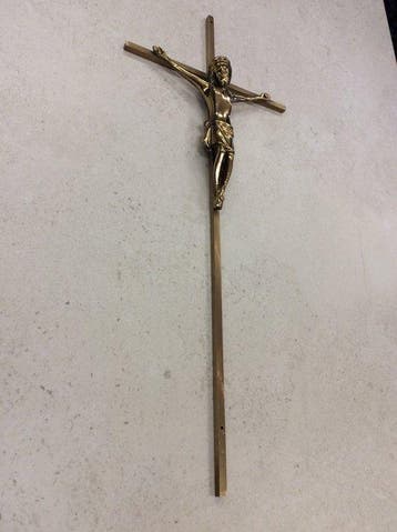 Crucifix - Messing - 1940-1950 - Corpus Christi, Antiek en Kunst