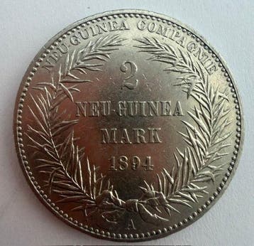 Duits Nieuw-Guinea. 2 Mark 1894-A, Postzegels en Munten