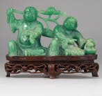 Statue Chine Sculpture Boy Enfant Chinese Carving Stone