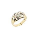 Gouden ring met zirconia, Handtassen en Accessoires, Ringen, Gebruikt, Overige kleuren, Ophalen of Verzenden, 17 tot 18