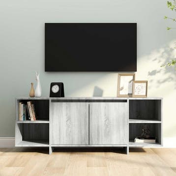vidaXL Tv-meubel 130x35x50 cm bewerkt hout grijs sonoma, Verzenden, Nieuw