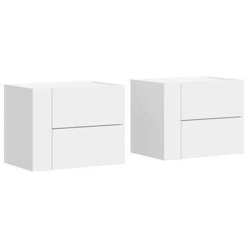 Zwevende nachtkastjes wit | Tweede kansje, Huis en Inrichting, Slaapkamer | Nachtkastjes, Gebruikt, Verzenden, 45 tot 65 cm, Minder dan 55 cm