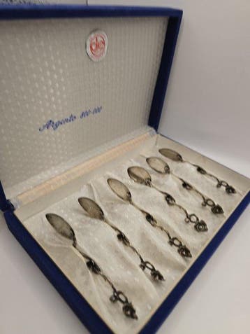Koffielepel - .800 zilver, Antiquités & Art, Antiquités | Argent & Or