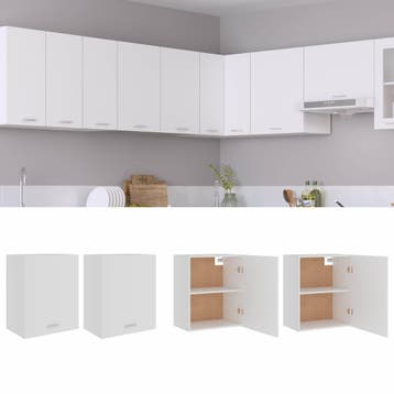 vidaXL Bovenkasten 2 st Lyon 50x31x60 cm bewerkt hout wit, Verzenden
