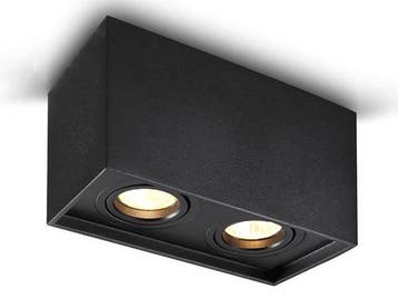 Veiling - 4x GU10 Opbouwspot Armatuur dual fittingen zwart k, Huis en Inrichting, Nieuw