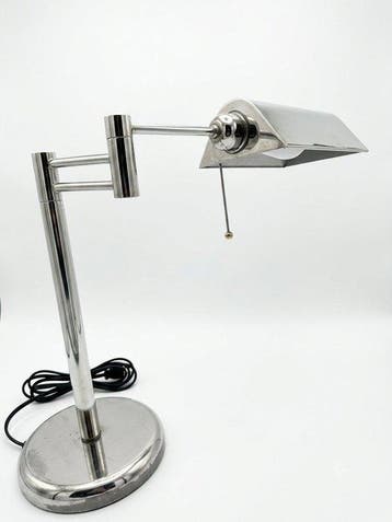 Tafellamp - IJzer, Verchroomd - Lamp van de bankier/notaris