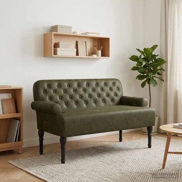 vidaXL Lovingseat met knoopge tuft Leger Groen 120 x 65 x 78, Verzenden, Nieuw