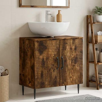 vidaXL Wastafel kabinet voor de badkamer HAARLEM Gerookt, Verzenden, Nieuw