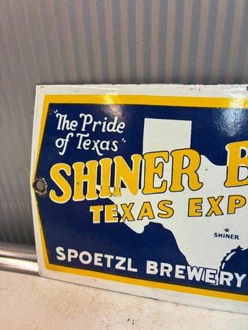 Shiner Beer Texas Export – Panneau publicitaire émaillé –