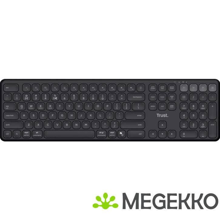 Trust Vaiya Toetsenbord Draadloos Zwart Azerty Belgisch, Computers en Software, Toetsenborden, Nieuw, Verzenden