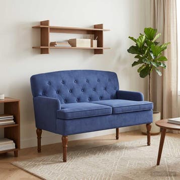vidaXL Lovingseat met knoopge tuft Politieblauw 111 x 65 x, Verzenden, Nieuw