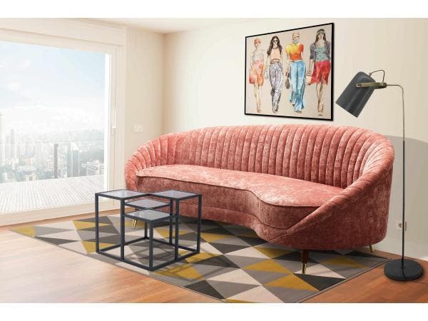 Veiling - Kayoom Luxe Bank Viola - Oud Roze, Huis en Inrichting, Zetels | Zetels, Nieuw
