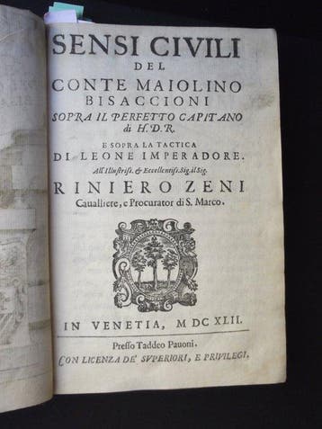 Conte Maiolino Bisaccioni - I Sensi Civili - Trattato per il