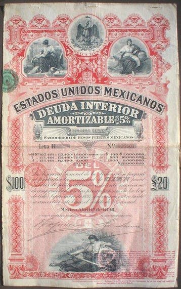 Verzameling van obligaties of aandelen - 10 × Mexicaanse