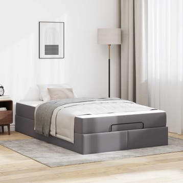 vidaXL Bedframe met matras Anders 2 st Grijs PVC, Verzenden