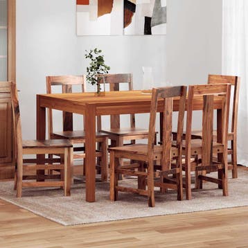 vidaXL Eetkamerstoelen 6 st massief hout, Verzenden, Nieuw