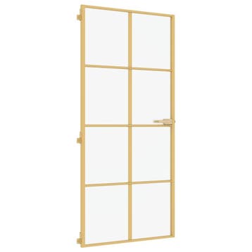 vidaXL Binnendeur smal 93x201,5 cm gehard glas en aluminium, Verzenden, Nieuw