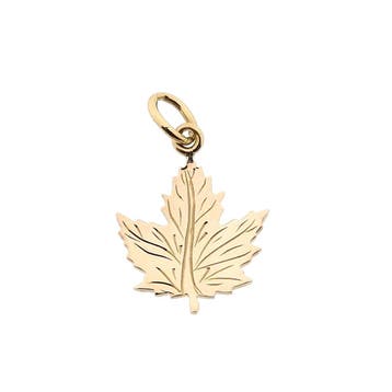 10 karaat rosé hanger van een esdoornblad (Hanger of bedel), Handtassen en Accessoires, Bedels, Ophalen of Verzenden, Gebruikt