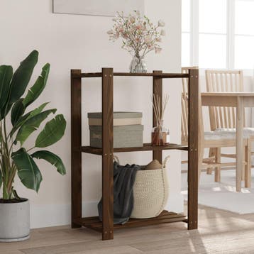 vidaXL Opbergrek 3-laags 60x38x90 cm massief grenenhout, Verzenden