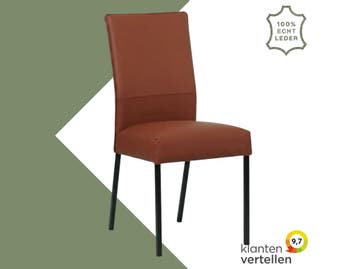 Leren eetkamerstoel Real - Toledo Terra (donkercognac) -, Huis en Inrichting, Stoelen, Bruin, Nieuw, Ophalen of Verzenden, Eén