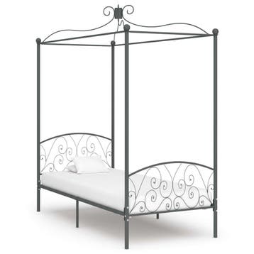vidaXL Hemelbedframe metaal grijs 100x200 cm, Verzenden, Nieuw