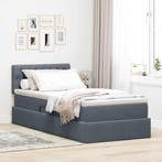 vidaXL Opbergbed met matras met opslag Donkergrijs 90 x 190, Verzenden