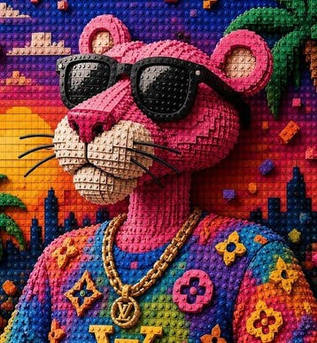 MaskArt - Pink Panther – Brick Luxury Sunset by Maskart ,, Nieuw
