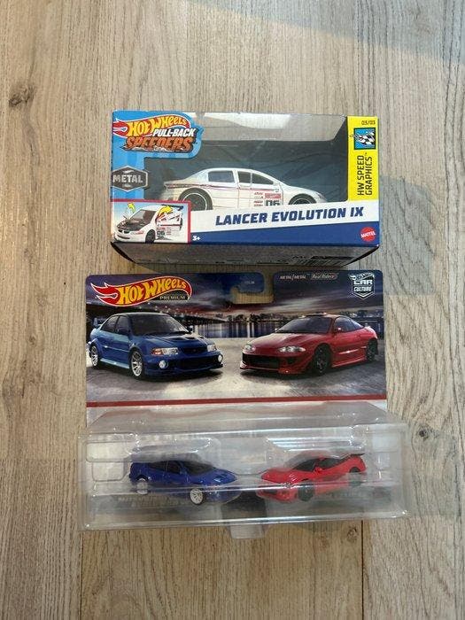 Hot Wheels - Modelauto (4) - Mitsubishi Lancer Evolution IX;, Hobby en Vrije tijd, Modelauto's | 1:5 tot 1:12