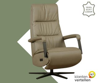 Leren relaxfauteuil met hartbalans Core - Toledo Mocca, Ophalen of Verzenden