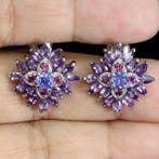 Sans prix de réserve - Boucles doreilles Argent Améthyste -