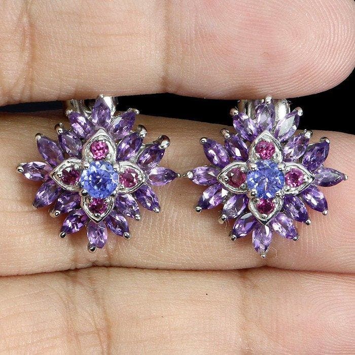 Sans prix de réserve - Boucles doreilles Argent Améthyste -, Bijoux, Sacs & Beauté, Boucles d'oreilles