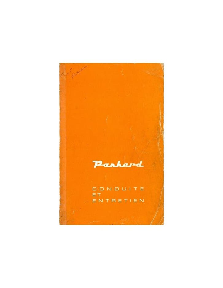 1963 PANHARD PL 17 INSTRUCTIEBOEKJE FRANS, Autos : Divers, Modes d'emploi & Notices d'utilisation, Enlèvement ou Envoi