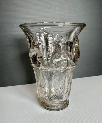 Verlux - Vaas - Kaketoe - Glas - Vaas Verlux met parkieten