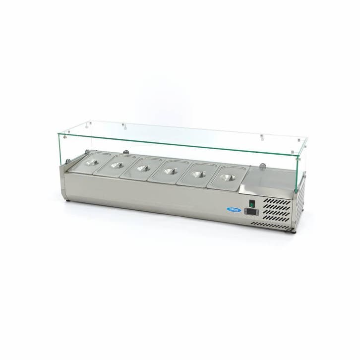 Opzetkoelvitrine - 140 cm - 6 x 1/3 GN Bakken, Zakelijke goederen, Horeca | Keukenapparatuur, Nieuw in verpakking, Koelen en Vriezen